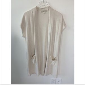 Barefoot Dreams Cardigan Ivory Cream Short Sleeve